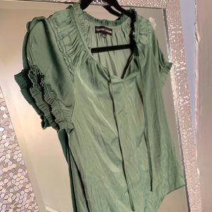 Olive Green Silk Shirt